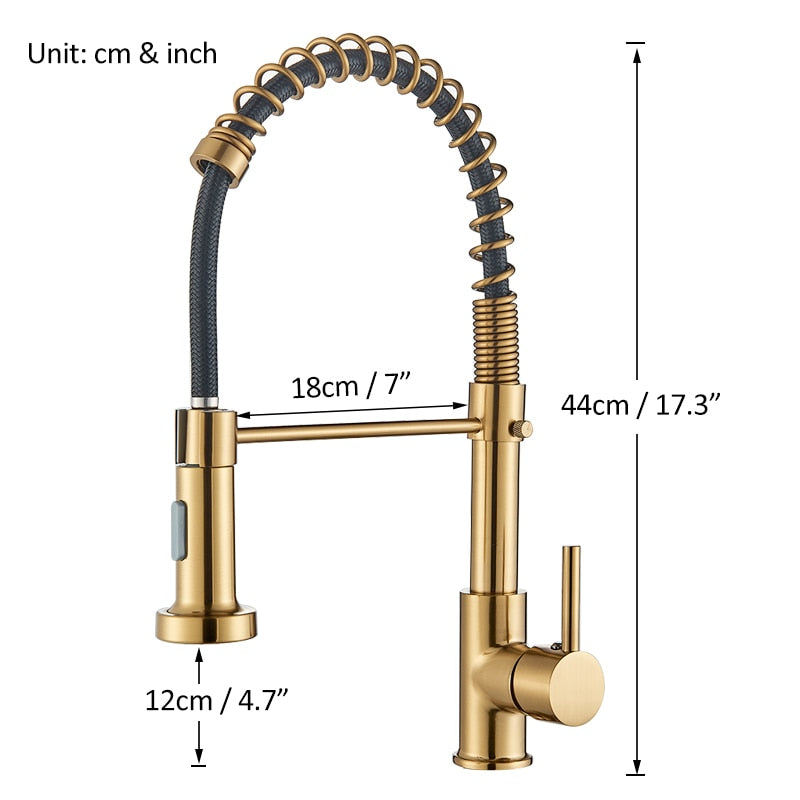 Pull Down Spring Spout Kitchen Faucet