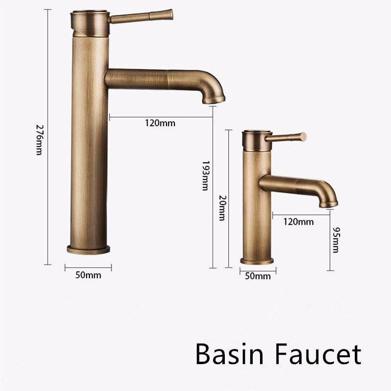 Antique Bronze Single Handle Bathroom Sink Faucet