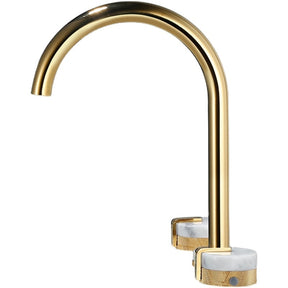 Tiqui™ Solid Brass & Marble Bathroom Sink Faucet