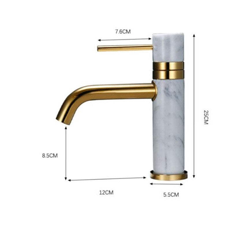 Solid Brass & Marble Bathroom Faucet