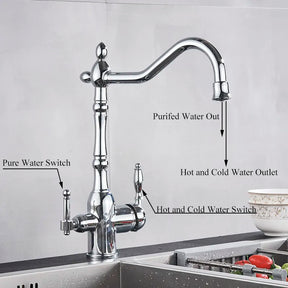 Kitchen Faucet With Filtered Water Tap, Chrome