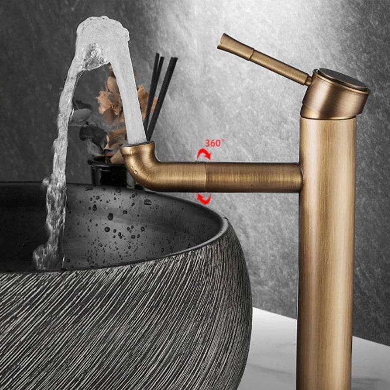 Antique Bronze Single Handle Bathroom Sink Faucet