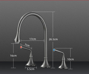 Tiqui™ Solid Brass Double Handle Bathroom Faucet