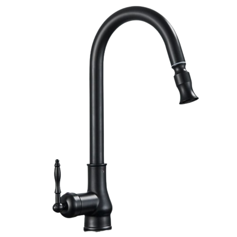 Matte Black Pull-Down Kitchen Faucet