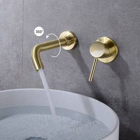 Wall Mounted Solid Brass Bathroom Faucet