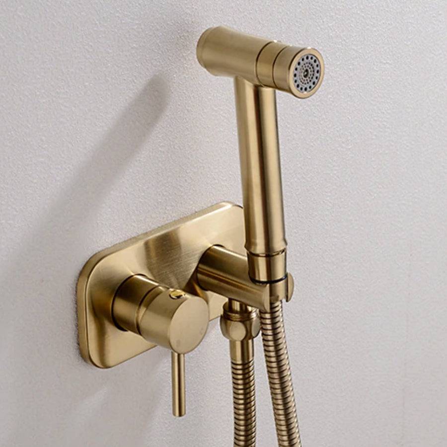 Handheld Bidet Sprayer for Toilet Warm Water, WiPPhs Stainless Steel  Brushed Nickel Bidet Hand Held Sprayer with Brass Hot and Cold Mixing  Valve