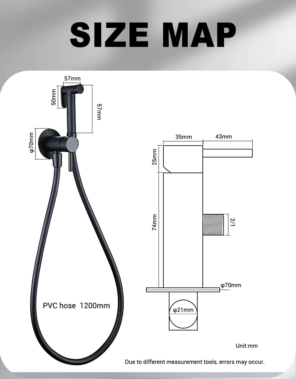 Wall-Mounted Solid Brass Bidet Faucet