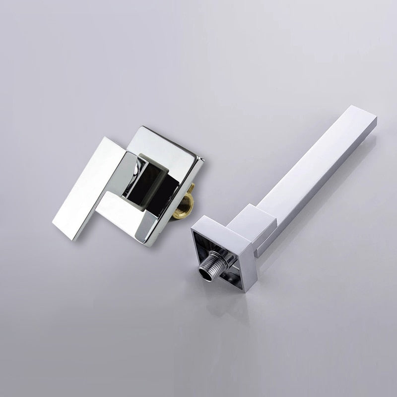 Wall Mount Swivel Spout Wash Basin Bathroom Faucet