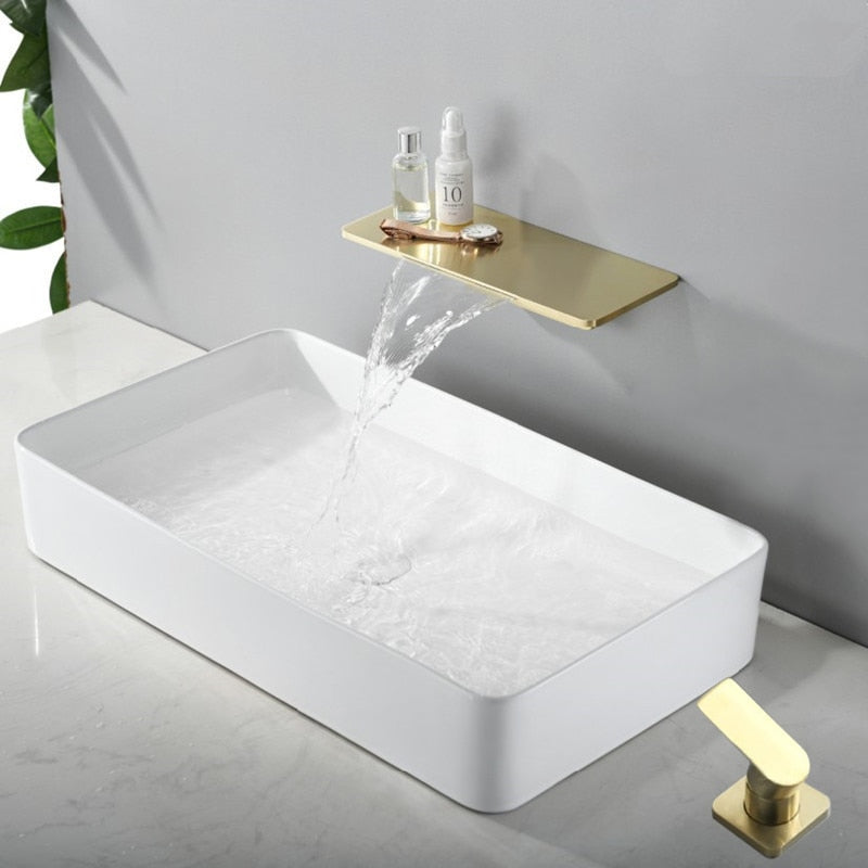 Bagnox™ Wall Mounted Waterfall Brass Faucet