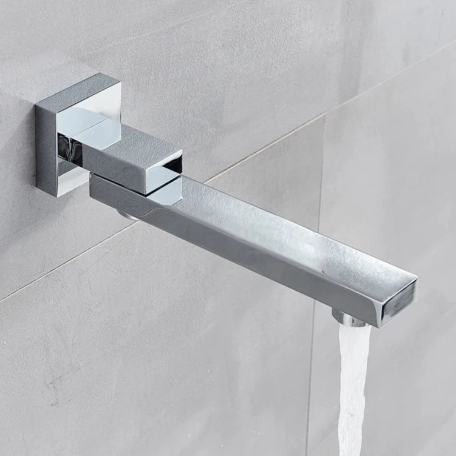 Wall Mount Swivel Spout Wash Basin Bathroom Faucet