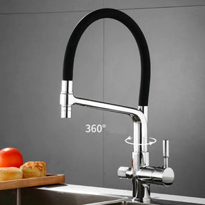 Solid Brass Kitchen Faucet With Filtered Water Tap