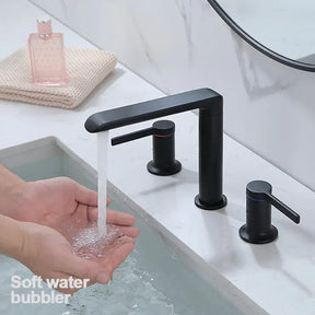 Dual Handle Solid Brass Bathroom Sink Faucet