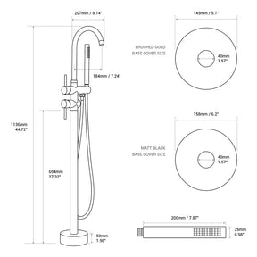 Wasser™ Floor Mounted Bathtub Filler Shower System