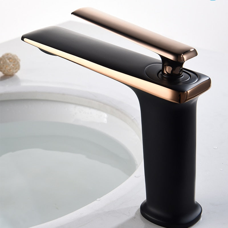 Deck Mounted Single Handle Bathroom Sink Faucet