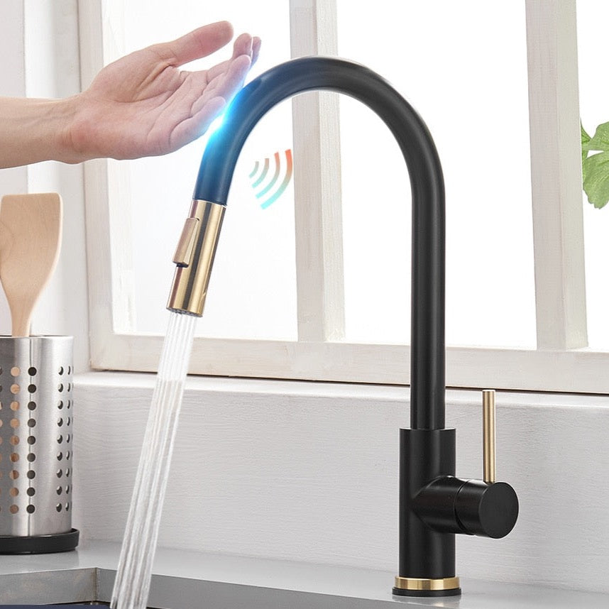 Stainless Steel Smart Touch Pull Out Kitchen Faucet