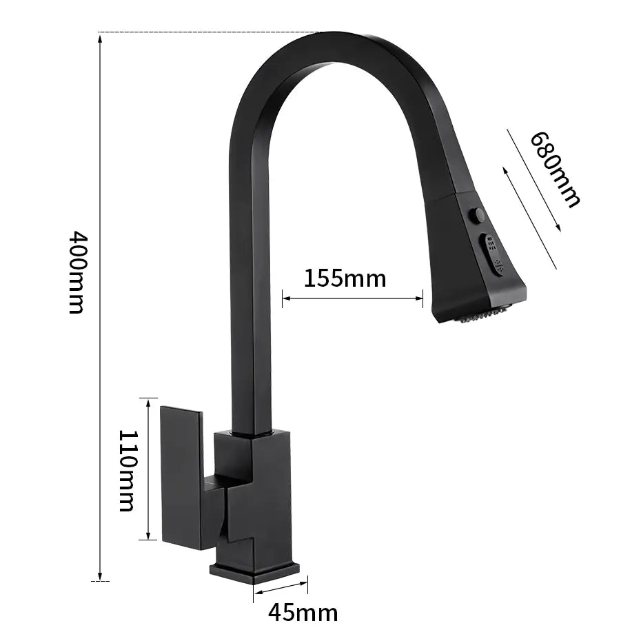 Wanfan Solid Brass Pull Out Kitchen Faucet