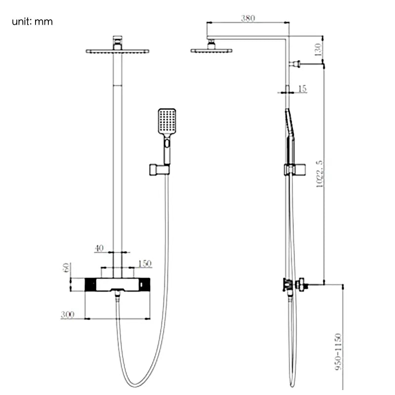 Wall Mounted Shower Faucet With Handheld Shower Sprayer