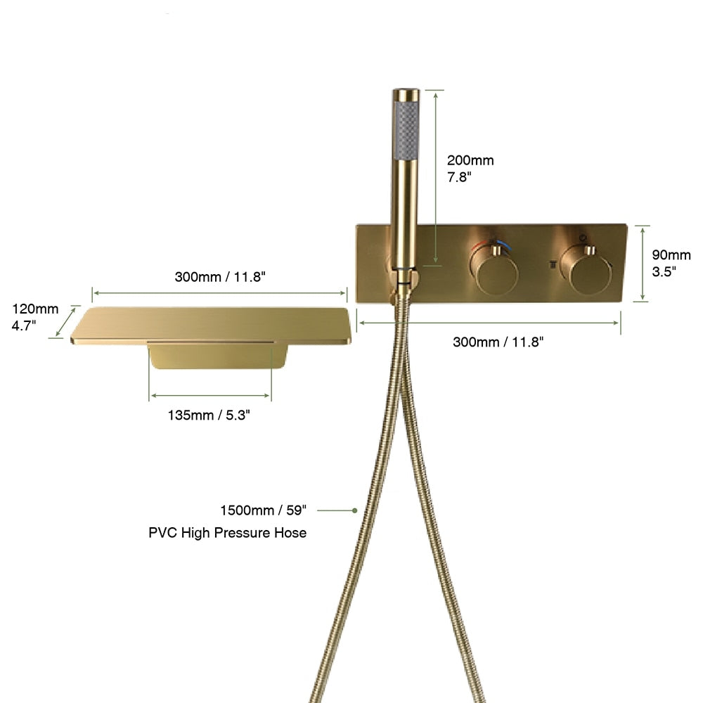 Wasser ™ Waterfall Bathroom Faucet with Handheld Shower Set