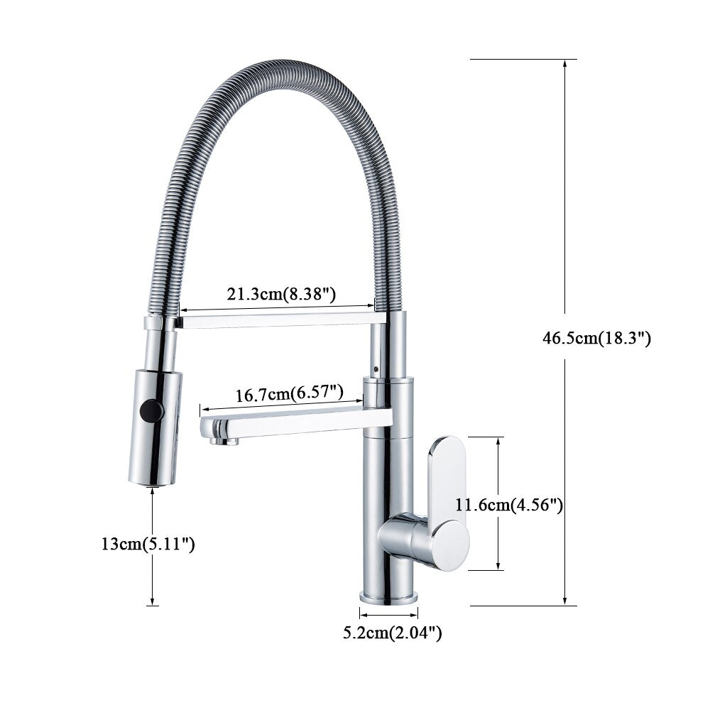 Deck Mounted Swivel Spout Pull Down Kitchen Faucet