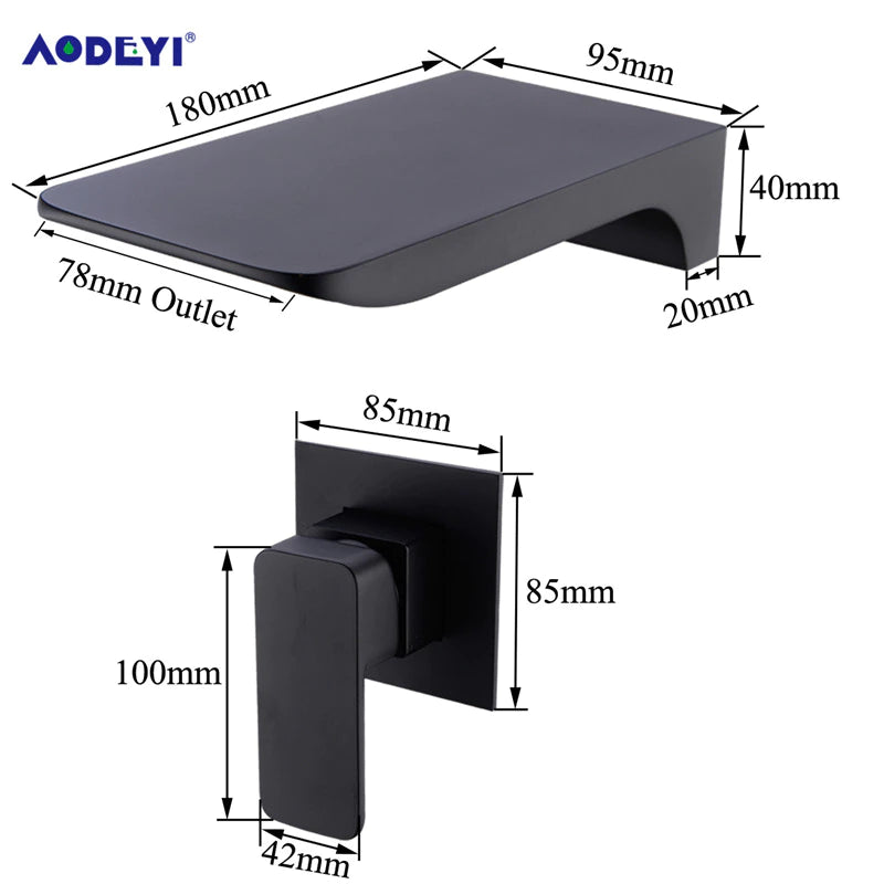 Solid Brass Wall Mounted Waterfall Faucet – Contemporary | AllFixture