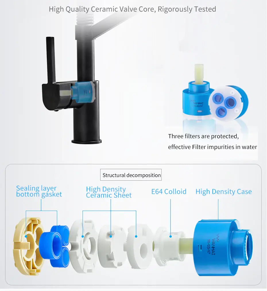 Wanfan™ Pull Out Single Handle Swivel Kitchen Faucet