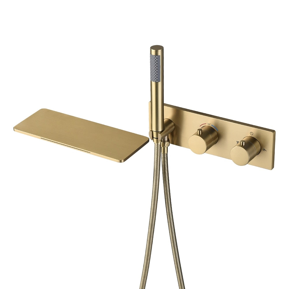 Wasser ™ Waterfall Bathroom Faucet with Handheld Shower Set