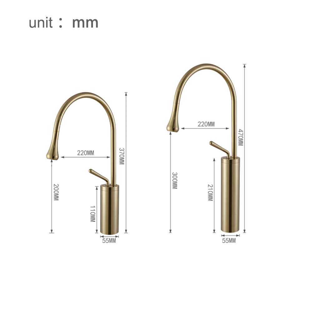 Tiqui™ Single Handle Bathroom Sink Faucet, Brushed Gold