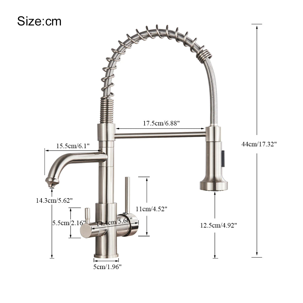 Ross Pull-Out Spout Kitchen Faucet – Stainless Steel | AllFixture