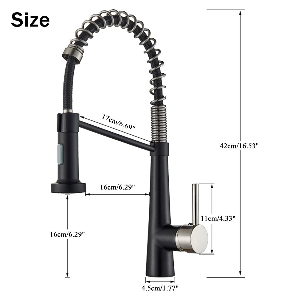 Deck Mounted Pull Down Sprayer Kitchen Sink Faucet