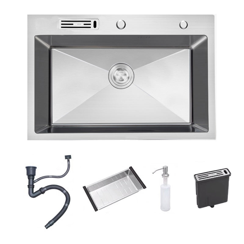 Stainless Steel Topmount Kitchen Sink With Knife Holder