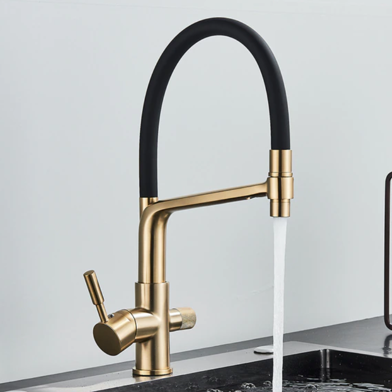 Solid Brass Kitchen Faucet With Filtered Water Tap
