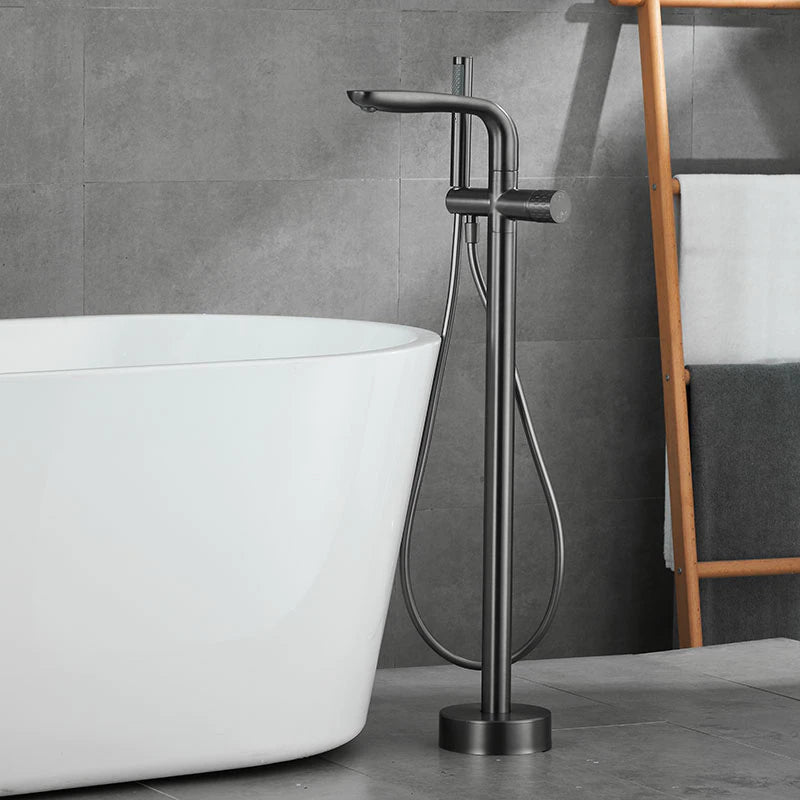 Solid Brass Floor Bathtub Faucet Shower Mixer