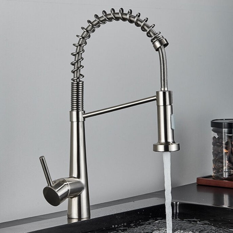Deck Mounted Pull Down Sprayer Kitchen Sink Faucet