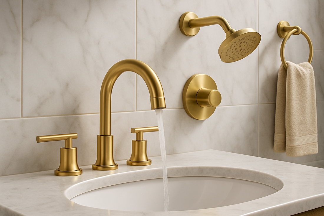 Brushed Gold Bathroom Fixtures That Instantly Elevate Style