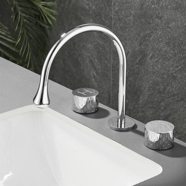 Tiqui™ Solid Brass Double Handle Bathroom Sink Faucet