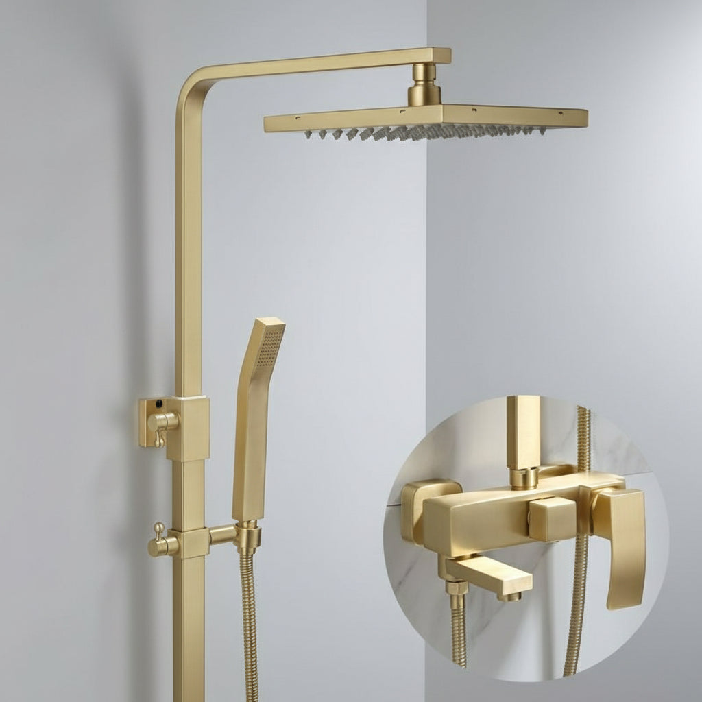 Windsor Complete Shower System – Brushed Gold | AllFixture