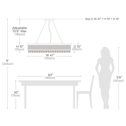 47" Crystal Dining Room Chandelier