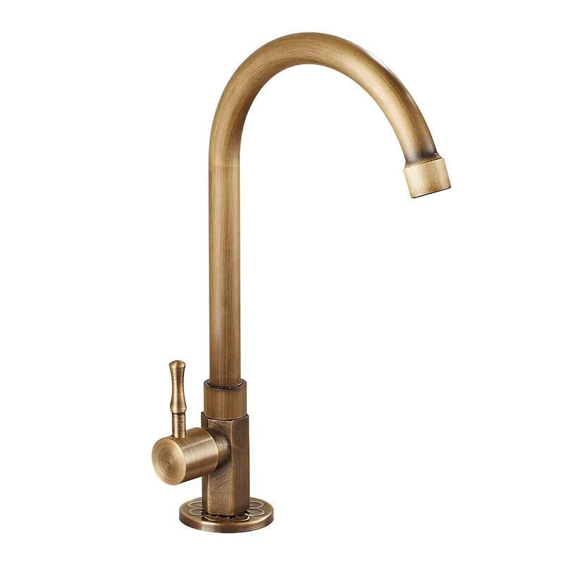 Single Handle Antique Brass Kitchen Faucet