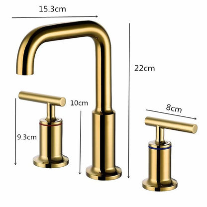 Double Handle Deck Mounted Bathroom Faucet