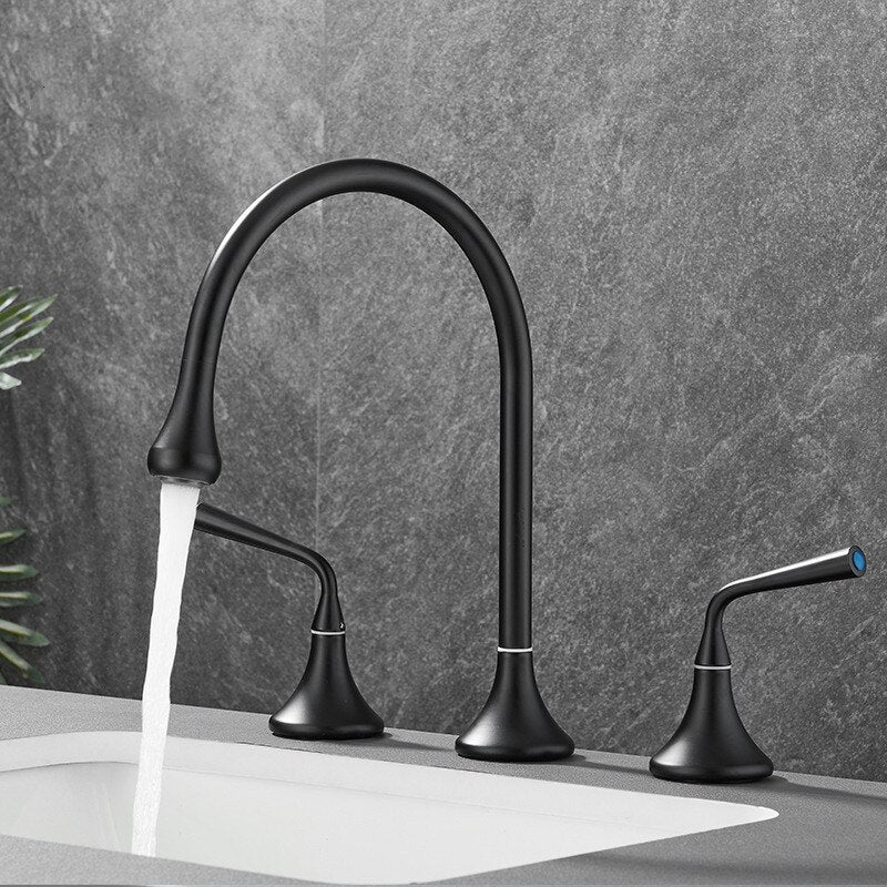 Tiqui™ Solid Brass Double Handle Bathroom Faucet