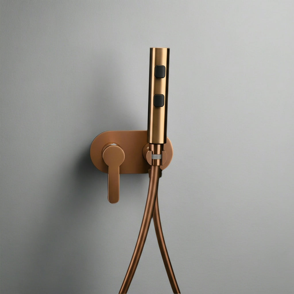 Windsor Wall-Mounted Rose Gold Bidet Sprayer – Solid Brass | AllFixture