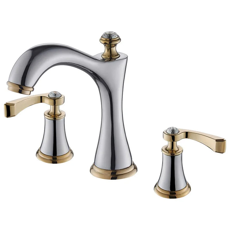 Polished Gold & Chrome Bathroom Sink Faucet