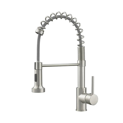 Brushed Nickel Pull Out Spout Kitchen Faucet