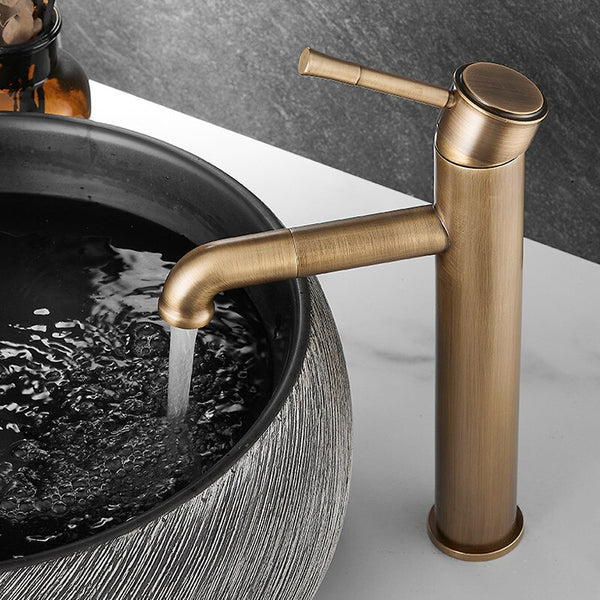 Antique Bronze Single Handle Bathroom Sink Faucet I Allfixture