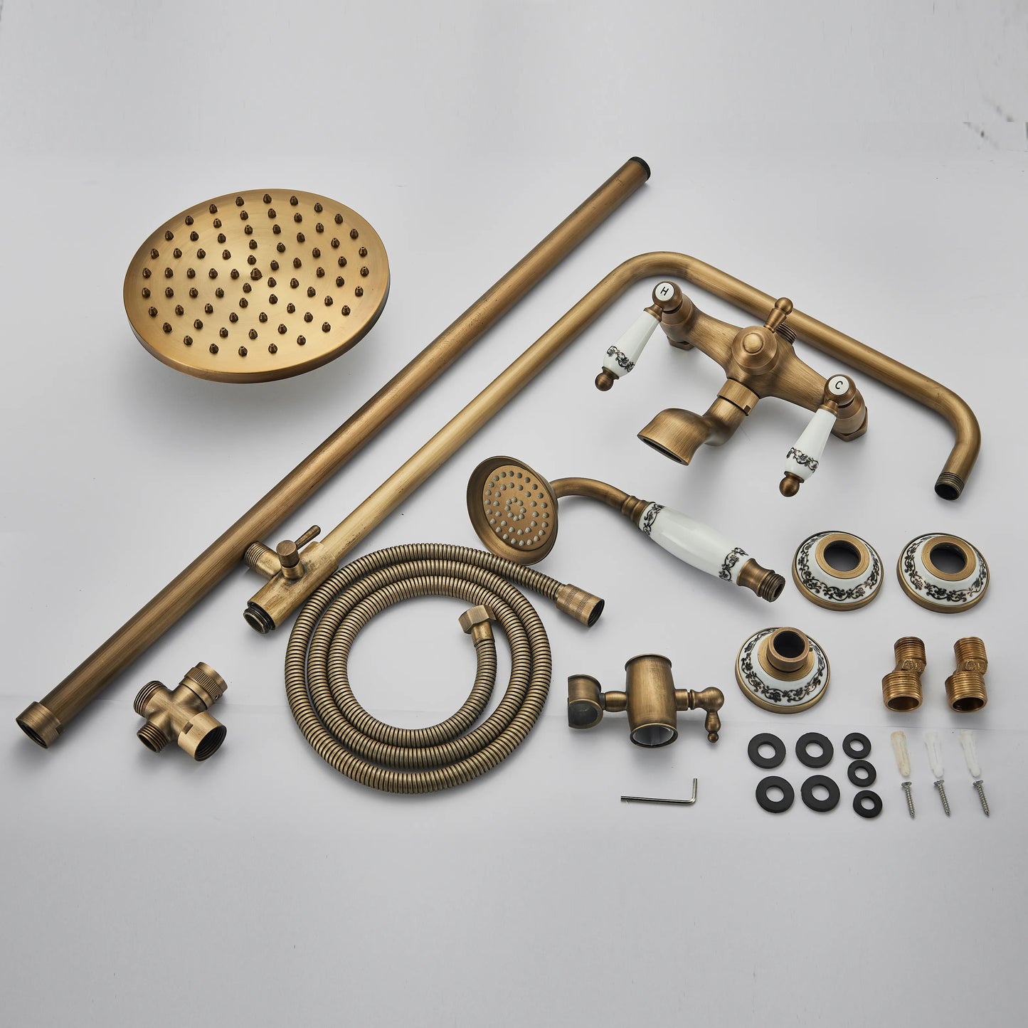 Antique Brass Complete Shower Faucet Set