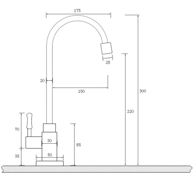 Single Handle Antique Brass Kitchen Faucet