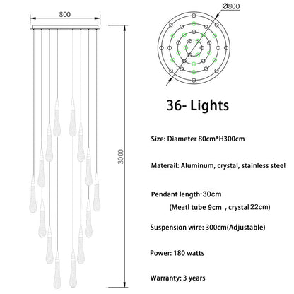 Water Drop Design Crystal Pendant Chandelier