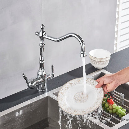 Kitchen Faucet With Filtered Water Tap, Chrome