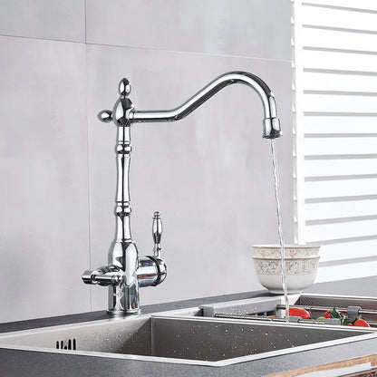 Kitchen Faucet With Filtered Water Tap, Chrome