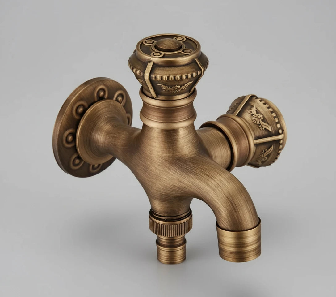 Heritage Wall-Mounted Bidet Faucet – Antique Brass | AllFixture
